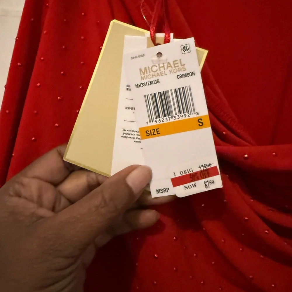 Michael Kors Red Long Sleeve Dress - Picture 3 of 4